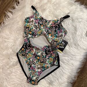 Art Class Girls Floral One-Piece Swimsuit Size Large 10/12‎ NEW
